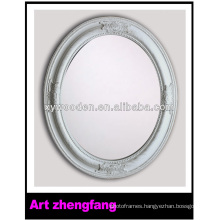 wood design round wall hanging mirror frame